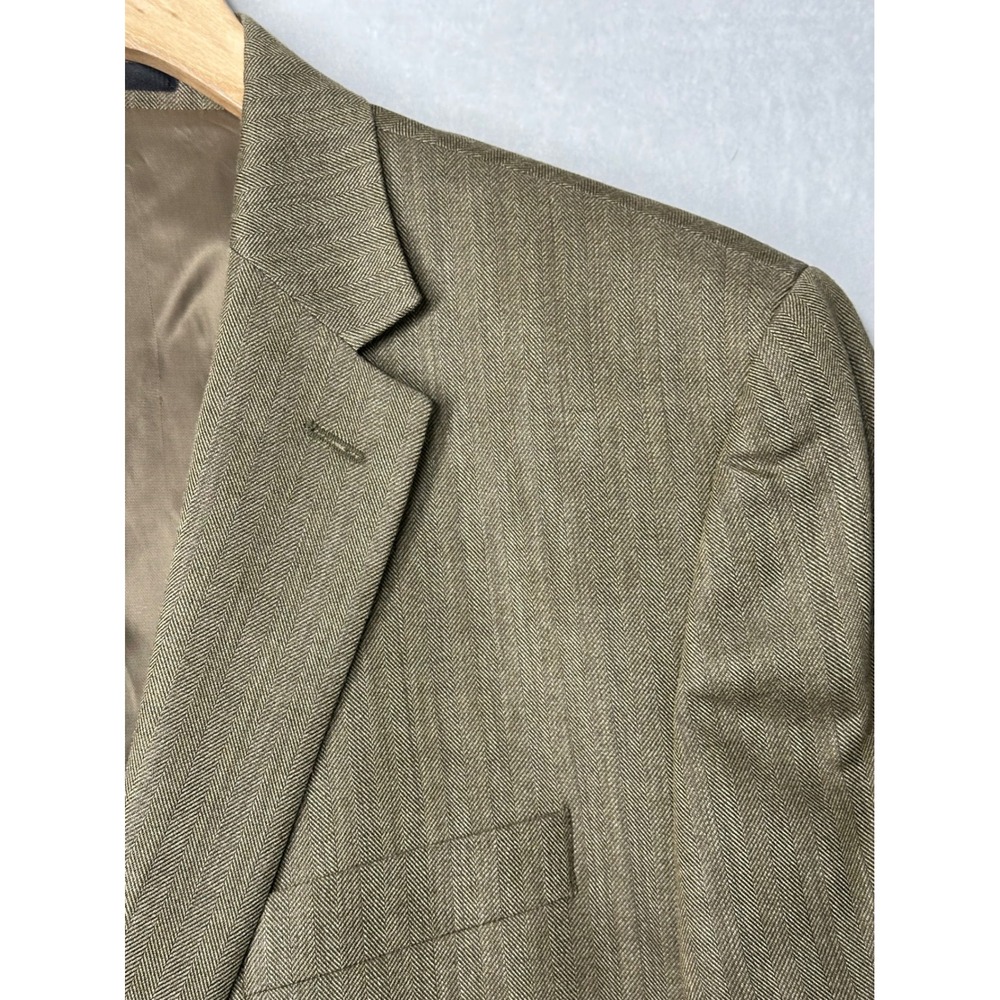 Ralph Lauren Herringbone Blazer Mens 44 L Silk Wool Sport Coat Jacket
